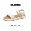 Augustine flat-soled sandals women's 2025 new summer French one-word strap with skirt soft-soled beach sandals