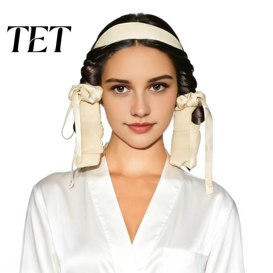 Soft Curling Band No Heat Hair with Comb, Adjustable Drawstring Curler Styling Tool Headband, Women Overnight for Long Thick Silk