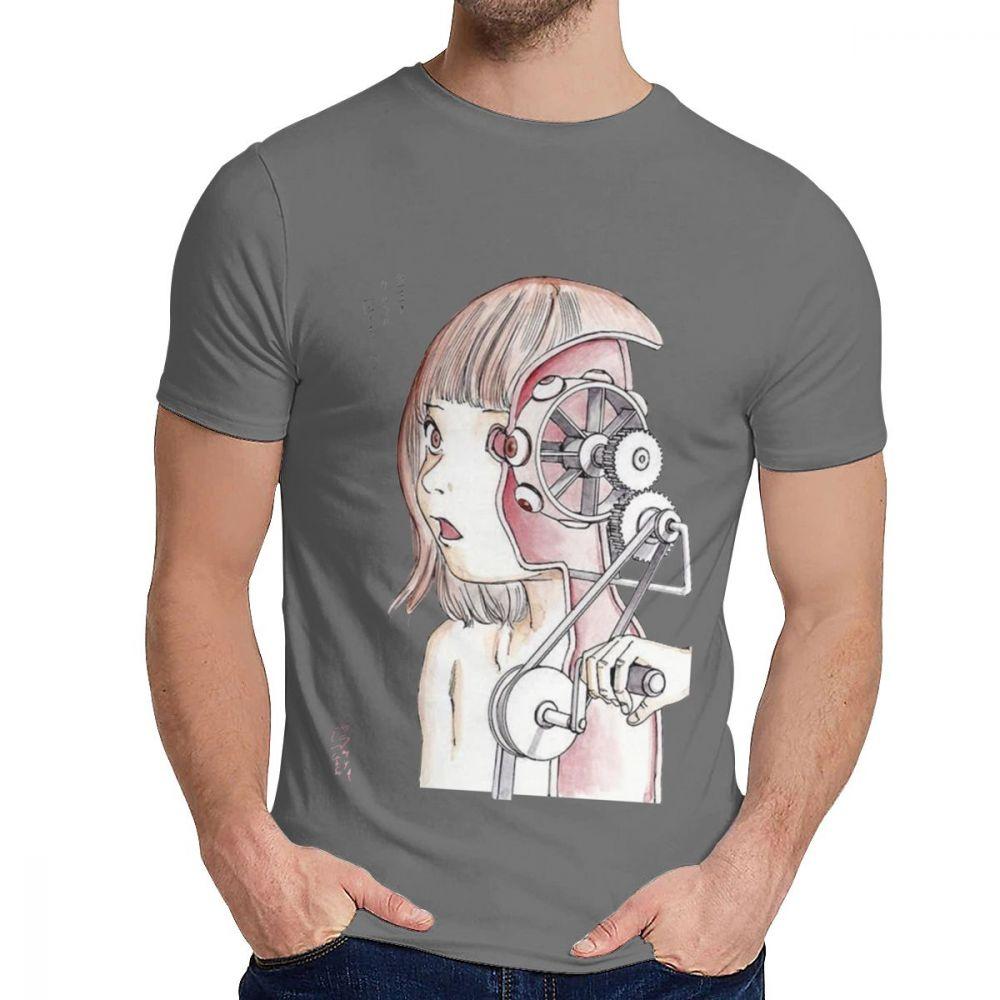 Shintaro Kago Japanese Junji Ito T Shirt Leisure Round Collar Vintage Men S Retro Natural Cotton