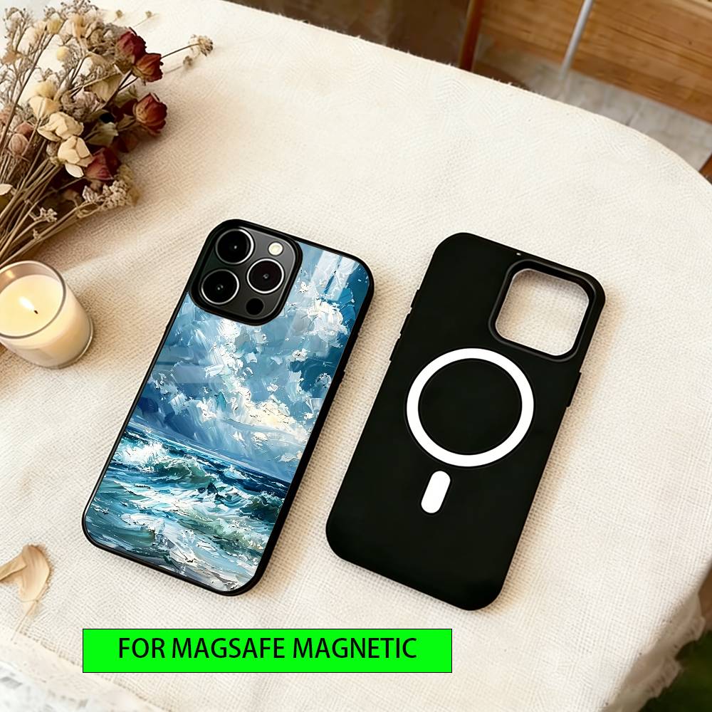

Oil painting Phone Case For iPhone17,16,15,14,13,12,11 Plus,Pro Magnetic with Magsafe Wireless Charging iPhone11