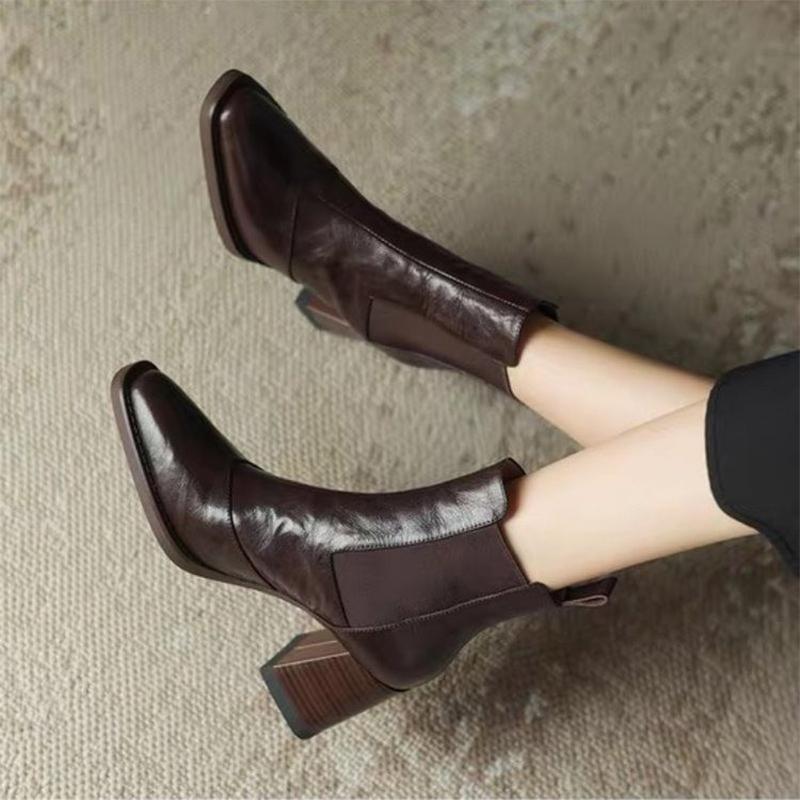 Ankle Boots for Women High Heels Fashion Luxury Shoes Chunky Short Winter Boots Dress  New Elegant Pumps Mujer Chelsea Boots