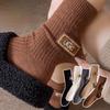 1/2/3/5 Pairs Autumn Winter Warm Padded Socks Thickened Mid-calf Socks Leisure Padded Socks Women's Anti Cold Mid-calf Socks