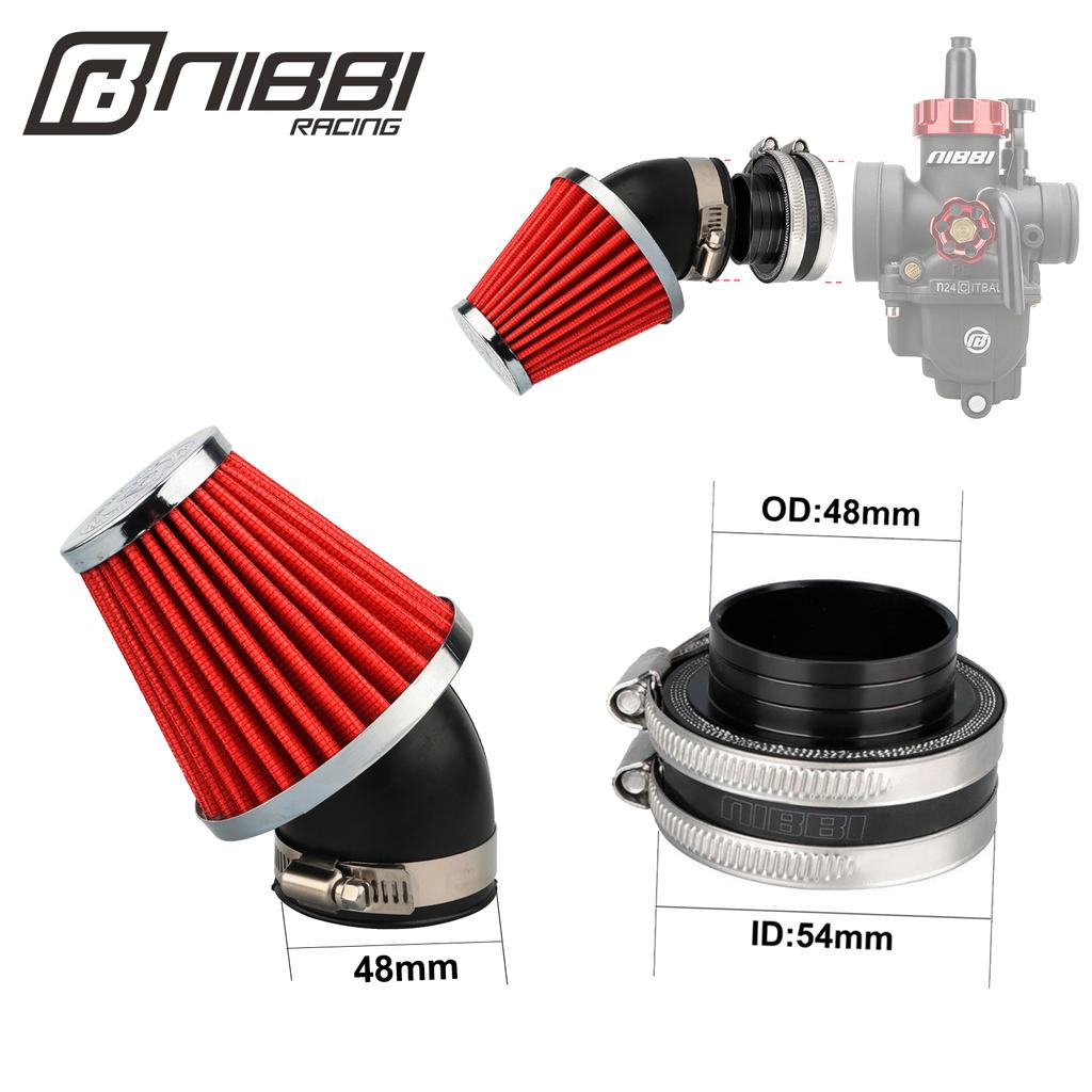 NIBBI Motorcycle 54mm/48mm/42mm/37mm Air Filter Joint Interface Adapter Air Cleaner CNC Intake Manifold for Honda Suzuki Motor