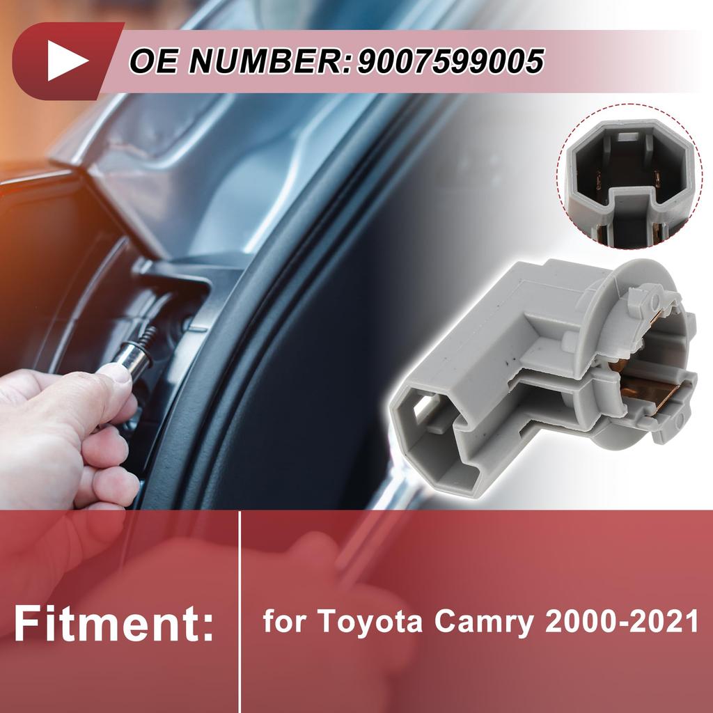 ACROPIX Compatible for Toyota Camry 2000-2021 1pc License Plate Light Socket Lamp Bulb Connector 2 Pin