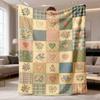 1 Stück Bohemian Flanelldecke Geeignet für - Leichte Weiche Decke mit Mehrfarbigem Patchwork & Geometrischem Collagen-Design, Schallwellen-Technologie Blume B