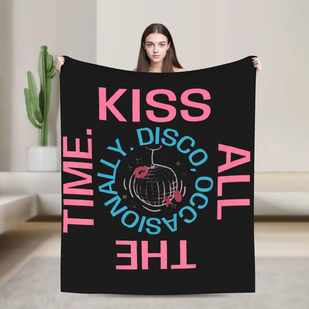Kiss All The Time Album Blanket Fleece Harrys Music Styles Warm Throw Blankets for Airplane Travel Bedspread