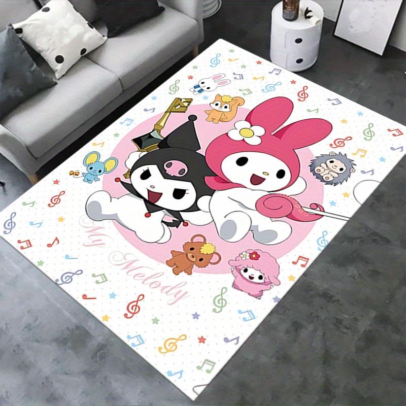 Office Rug My Melody, Kuromi Anti-Slip Rug, Machine Washable for Living Room, Bedroom, Office, Multiple Sizes, Bedroom Mat, Decorative Mat, Durable Ma