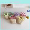 Trendy Korean Style Children's Handbag Colorful Woven Basket Bag For Summer Outings