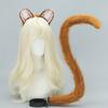 Mouse Costume Accessories Faux Furs Foxes Tail and Ears Headband Set Animal Halloween Cosplay Costume for Women Men