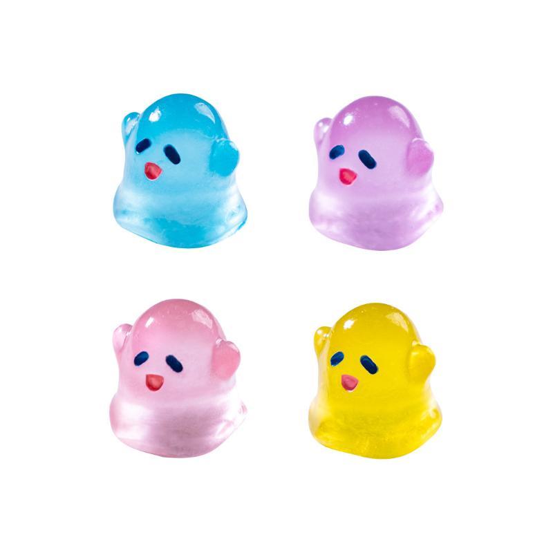 Glowing Mini Ghost Figurine 10Pcs Resin Craft Ornament for Halloween Fairy Garden Desktop Home Party Decor
