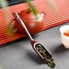 Hand Polished Vintage Ebony Tea Spoon Solid Wood Handle Durable Small Natural Tea Shovel for Home Coffee Bar