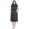 Down Cotton Vest Women's Long Over-the-knee Autumn and Winter Korean Style Lace-up Thickened Waistcoat Jacket