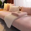 Rabbit Plush Sofa Cushion Winter Light Luxury Modern Simple Non-Slip High-End Thickening Cushion Leather Sofa Cover Cover Cloth