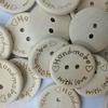 100Pcs/Set Wood Butterfly Love Heart Letter Carved Sewing Scrapbooking Buttons