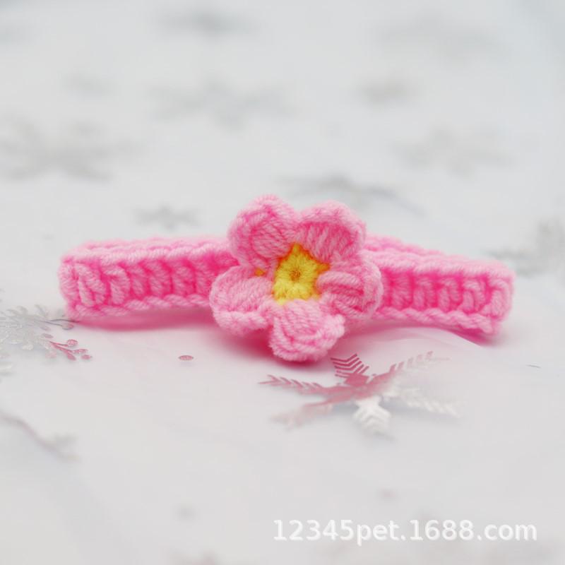 Handmade Wool Knitted Cat & Dog Collars with Puppet Ornaments and Christmas Scarves