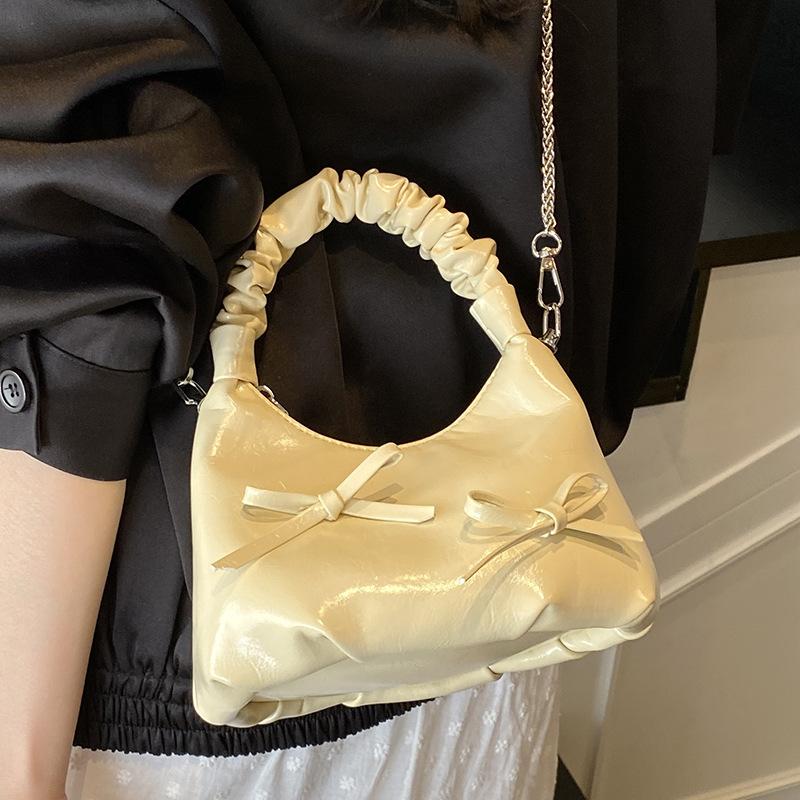 Summer Bow Underarm Bag Women's Leisure Commuter Niche Pleated Cloud Bag Dumpling Bag