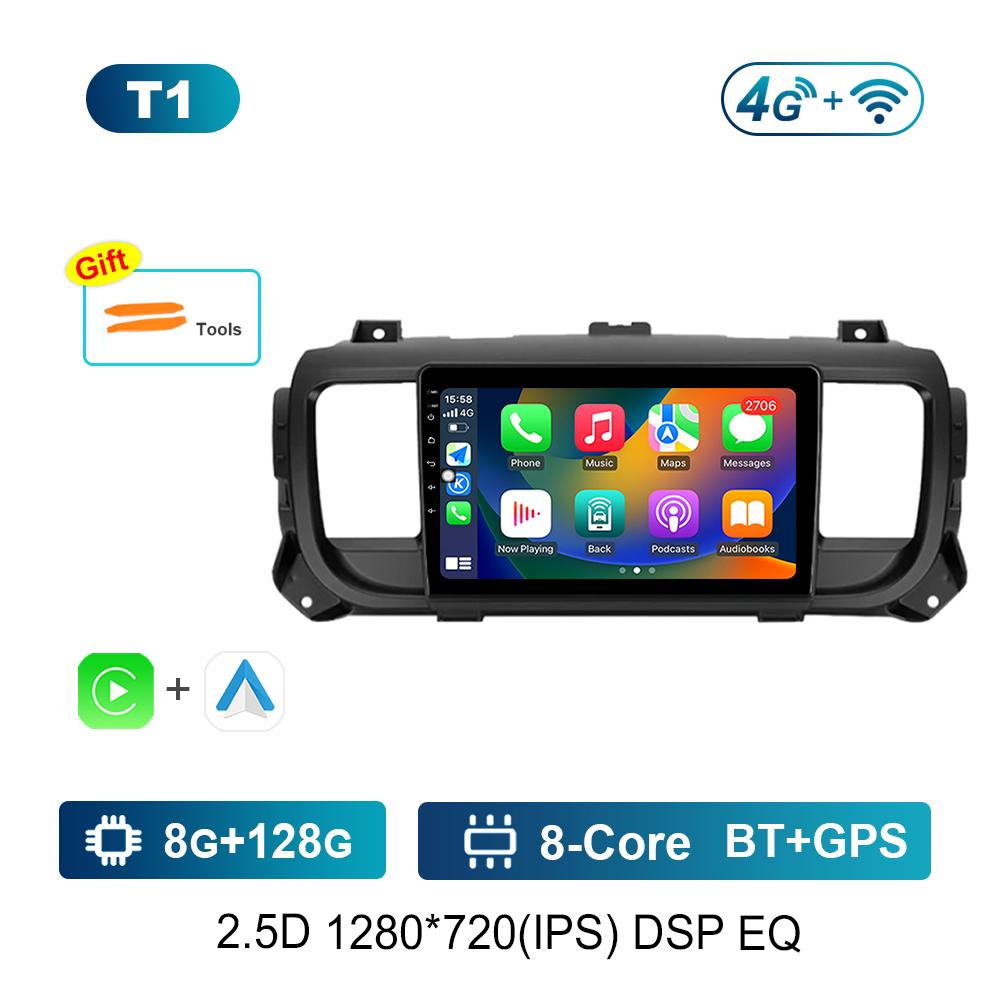Carplay Android OS 9'' for Citroen Jumpy 3 2016 - 2021 for Peugeot Expert 3 2016 - 2021 Car Radio Multimedia Player 4G Bluetooth