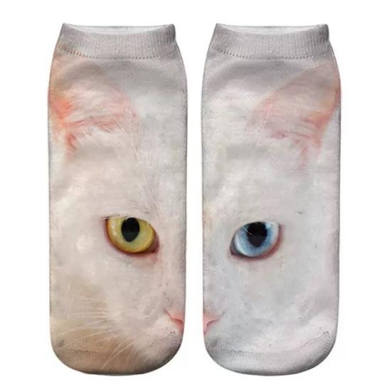 Realistic Cat Face Socks 3D Cat Print Animal Socks Breathable Funny Casual Socks Gag Gifts for Cat Lovers Men Women