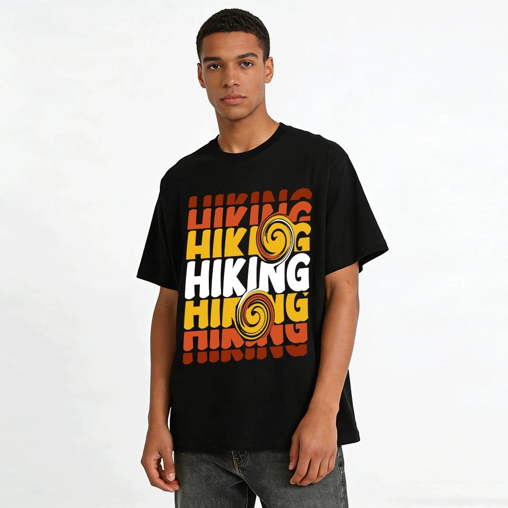 Vortex Print Casual T-Shirt For Outdoor Hiking Enthusiasts Pure cotton T-shirt