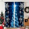 Merry Christmas Window Curtain Rod Pocket Perfect for Bed Room Living Area Outdoor Decorationation Can Be Customized Quality
