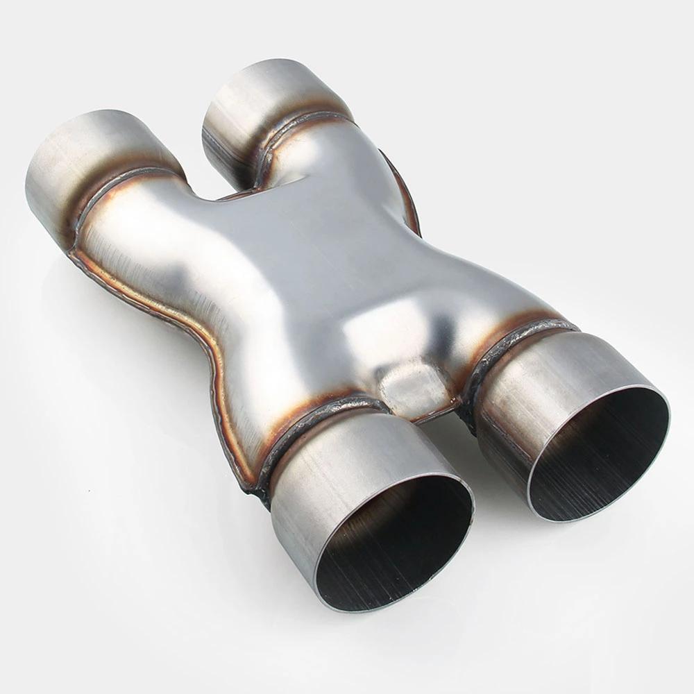 2,5'' 3'' Wlot/Wylot Układ Wydechowy Samochód Rura X-PIPE Uniwersalna Końcówka Tłumika Czterokierunkowa Rura Wydechowa