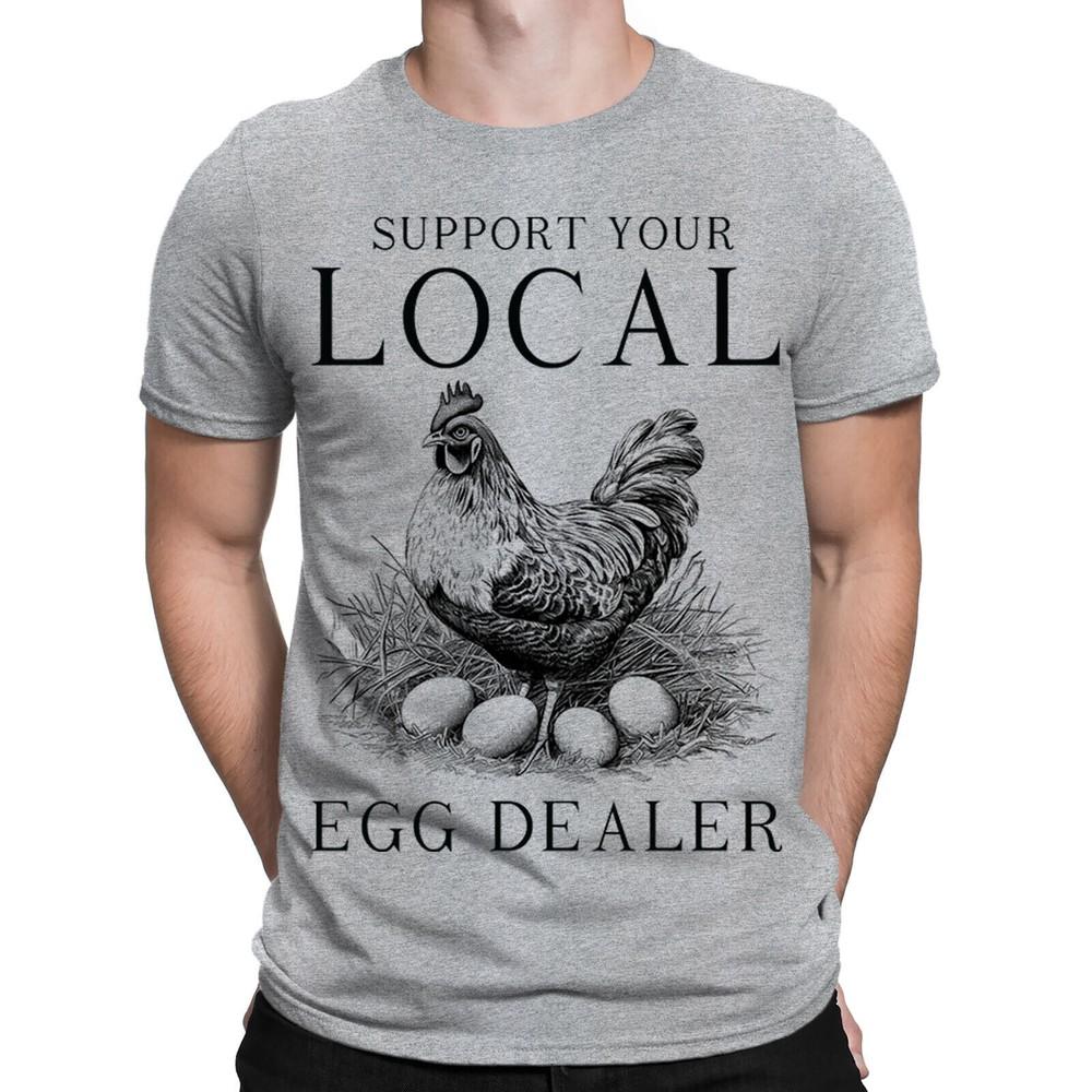 

Support Your Local Egg Dealer Vintage Farm Farming Funny Mens T-Shirts Top #BAL M