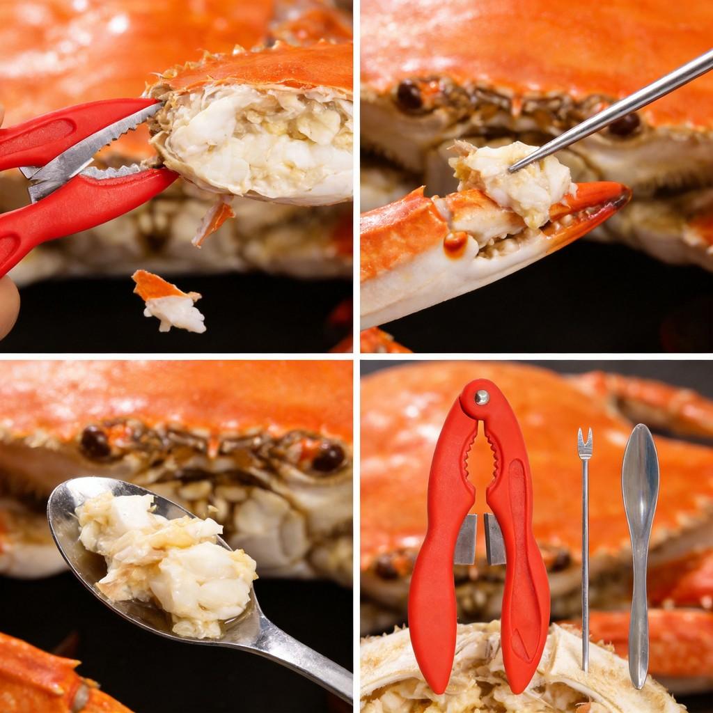 Stainless Steel Crab Tool Set With Removable Components For Seafood Lovers Kitchen Gadgets