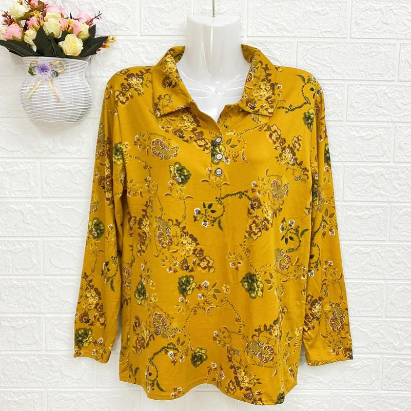 

Mother s Spring and Autumn Tops, Loose Stretch Women s Long-sleeved Shirts, Thin Bottoming Shirts, Women s Autumn Clothes XS