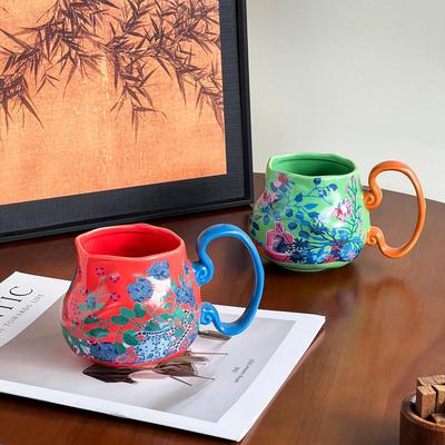 Retro Handmade Mug Court Style Ruyi Cup Creative Ceramic Home Niche Design Coffee Cup Breakfast Cup