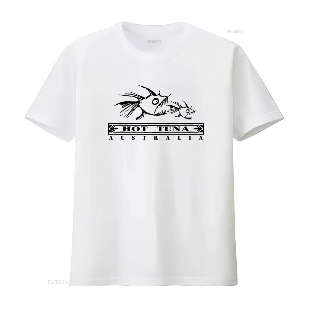 Hot Tuna Austrálie Vintage Tričko s potiskem ryb pro muže Velikost Střední vintage Vyprané homme Lehce streetwear designové oblečení