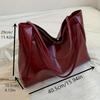 Retro Burgundy Handbag for Women - Large Capacity Crossbody Shoulder Bag with Adjustable Buckle Closure, Fixed Strap & Edge-Painted Finish