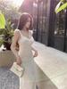 Enchanting White Spaghetti Strap Backless Summer Dress - Fairy-Inspired Beachwear 2026
