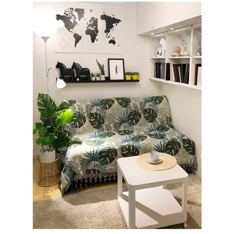 Aggcual Monstera Sofa Blanket Cover Dust Protective Cover Throw Blanket for Bed Non-slip Bedspread Nordic Decoration Carpet XT25