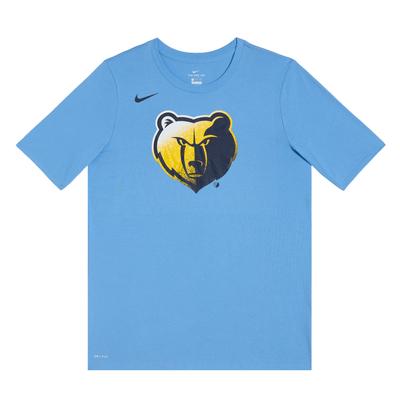 NBA Collaboration Dri-Fit Memphis Grizzlies T-Shirt Logo Print Letter Round Neck Quick-Dry Short Sleeve Kids Tops Blue 3Z2B7BBGJ-GRI