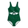 Girls' Colorful Printed Swimsuit with Tie Design