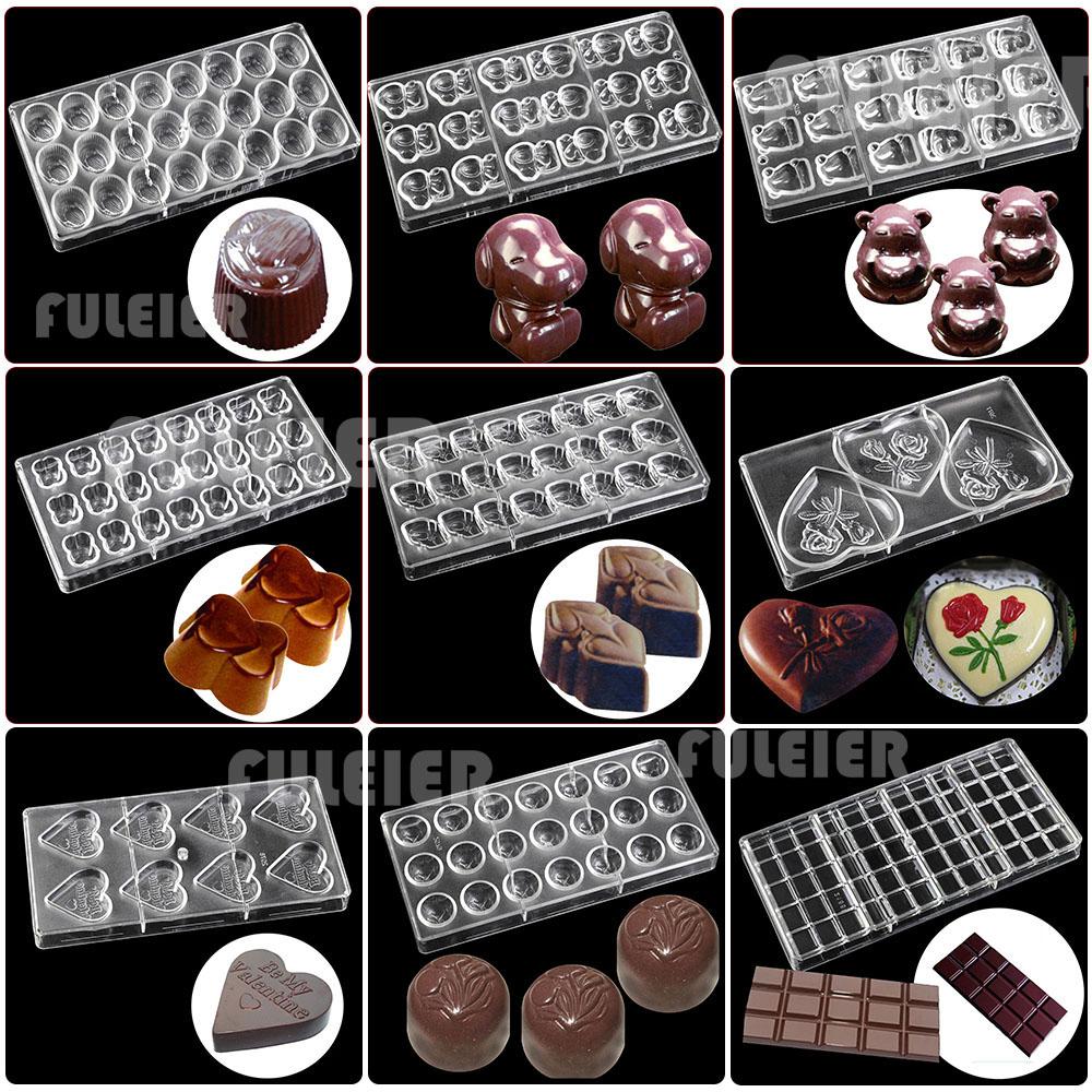 Molde de Chocolate de Policarbonato Herramientas de Repostería Para Decoración de Pasteles Repostería Horneado Molde de Caramelo de Chocolate Utensilios para Hornear
