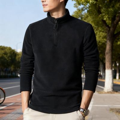 Herren Oberteile Stehkragen Halber Reißverschluss Langarm Polarfleece Sweatshirt Weich Warm Atmungsaktiv Sportoberteile