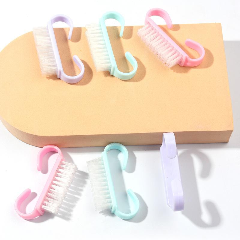 Soft Bristle Nail Dust Brush Non-slip Comfy Handle Pastel Colors Portable for Home DIY Manicure Nail Art Cleaning
