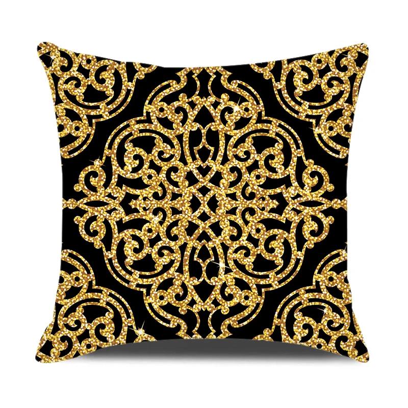 European Style Home Decorative Cushion Cover 18X18 Inches Geometric Printed Throw Pillowcase Baroque Decor Pillow Cover For Sofa