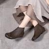 Plus-size Women's Shoes, Short Boots, Retro Soft Leather, Soft Soles, New One-foot Women's Boots, Square Toe Boots
