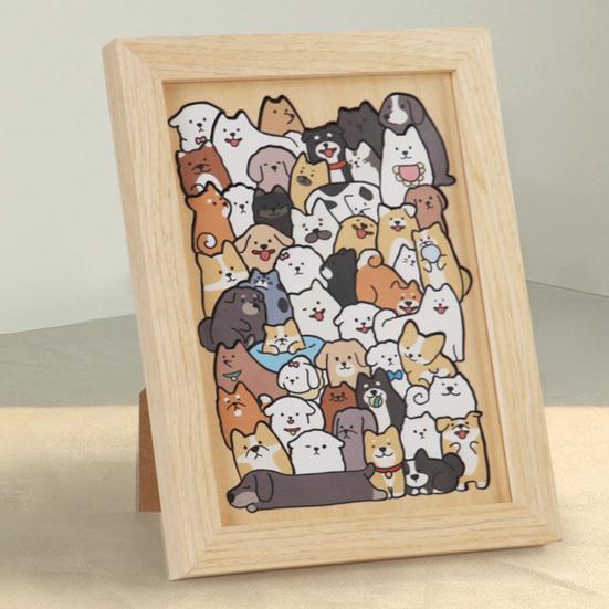 45660 Sets Holz Katze Puzzlebrett mit Rahmen 3D Unregelmäßig Kätzchen Hund Panda Haus Affenkönig