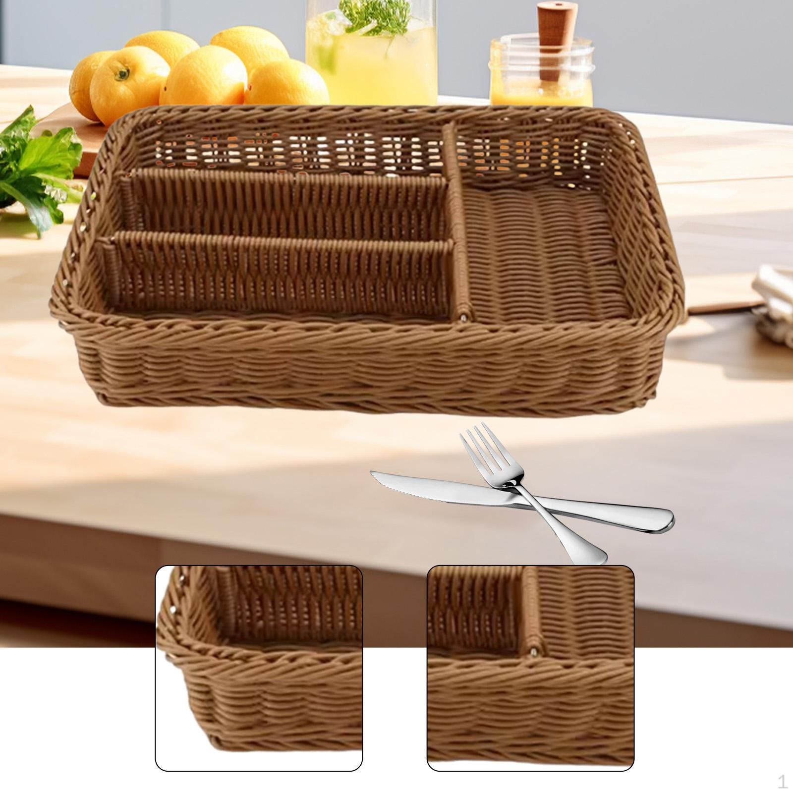 

Корзина-отделение для столовых приборов, Решение для хранения Спальня и Кухня Dark Brown L