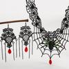 Steampunk Gothic Spitzen-Choker-Halskette Strass-Ohrringe Halloween-Kostüme Schmuck Damen für Hochzeit Cosplay-Party
