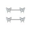 Sturdy Stainless Steel Nipple Rings With Zirconia Rhinestones Decoration for Fashionable Occasions Casual Wear