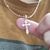 Roségoldene Italienische Handwerkskunst Exquisite Kleine Kreuz Halskette Schmuck Geschenk für Frauen