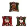 Christmas Pillow Cover Santa Snowman Reindeer 3d Fabric Decor For Holiday Couch Bedroom