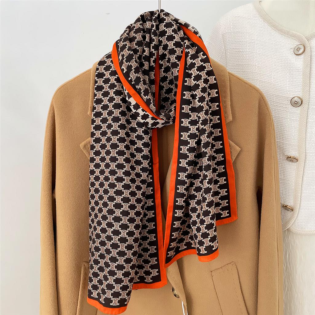 160X33Cm New Winter Thicken Silk Cashmere Scarf Women Hand Rolled Shawls Print Long Scarves Wrap Bandana Big Hijabs Female