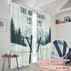 2pcs 2D Flat Printing Window Treatment Curtains Mountain Skiing Snow Adventure Polyester Without Electricity 0 Perfect for