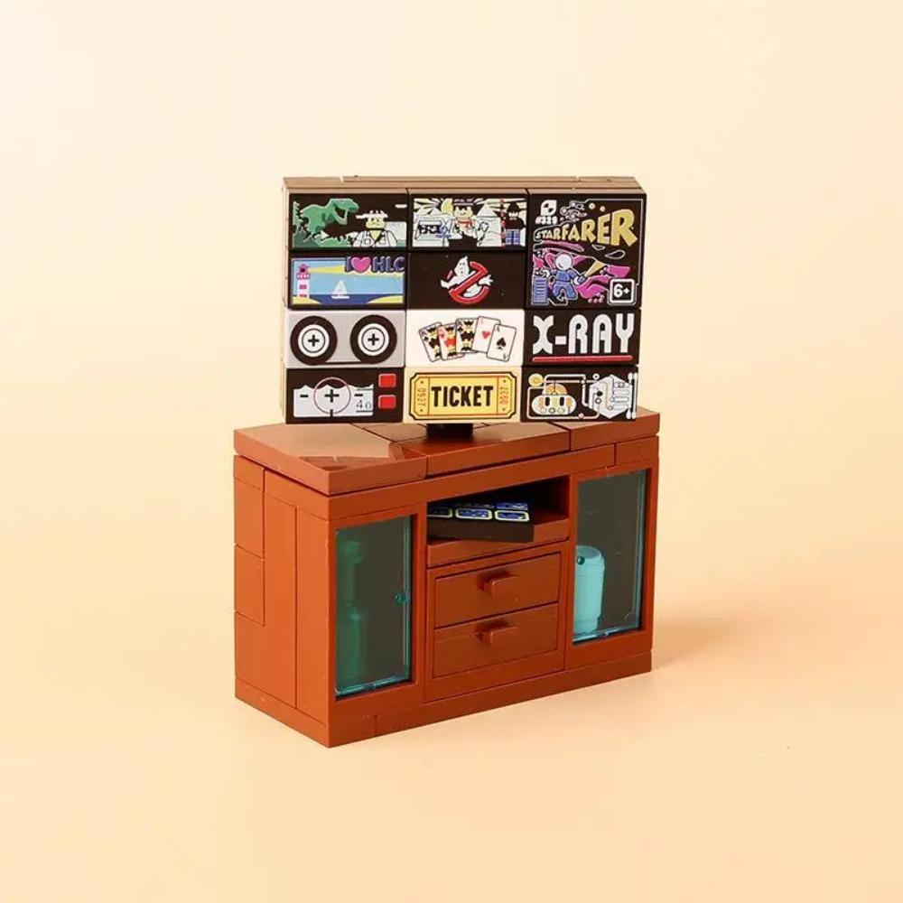 MOC City Scene Building Block Furniture TV Refrigerator Washing Machine Game Console Bed Sofa Vacuum Cleaner Mini Toy Brick K028