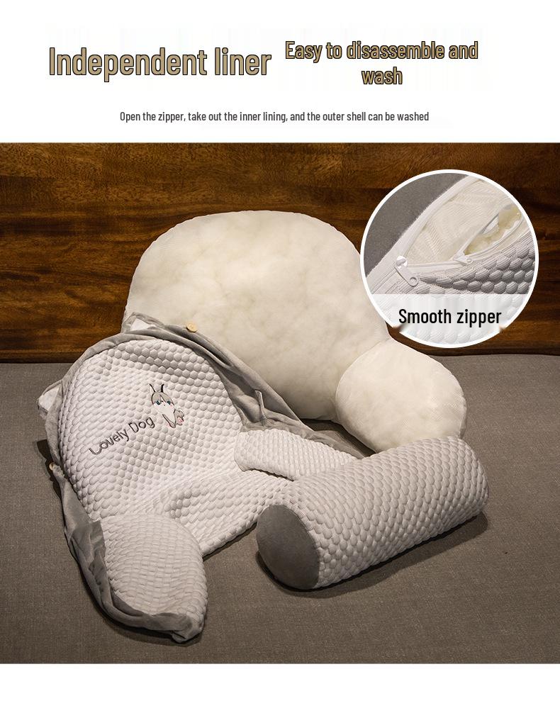 Bedside Lumbar Support Pillow – Large Backrest Cushion for Reading, Sofa, or Bed; Ideal for Dorms and Pregnancy Comfort